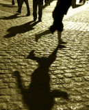 Kid playing in Plaza Mayor